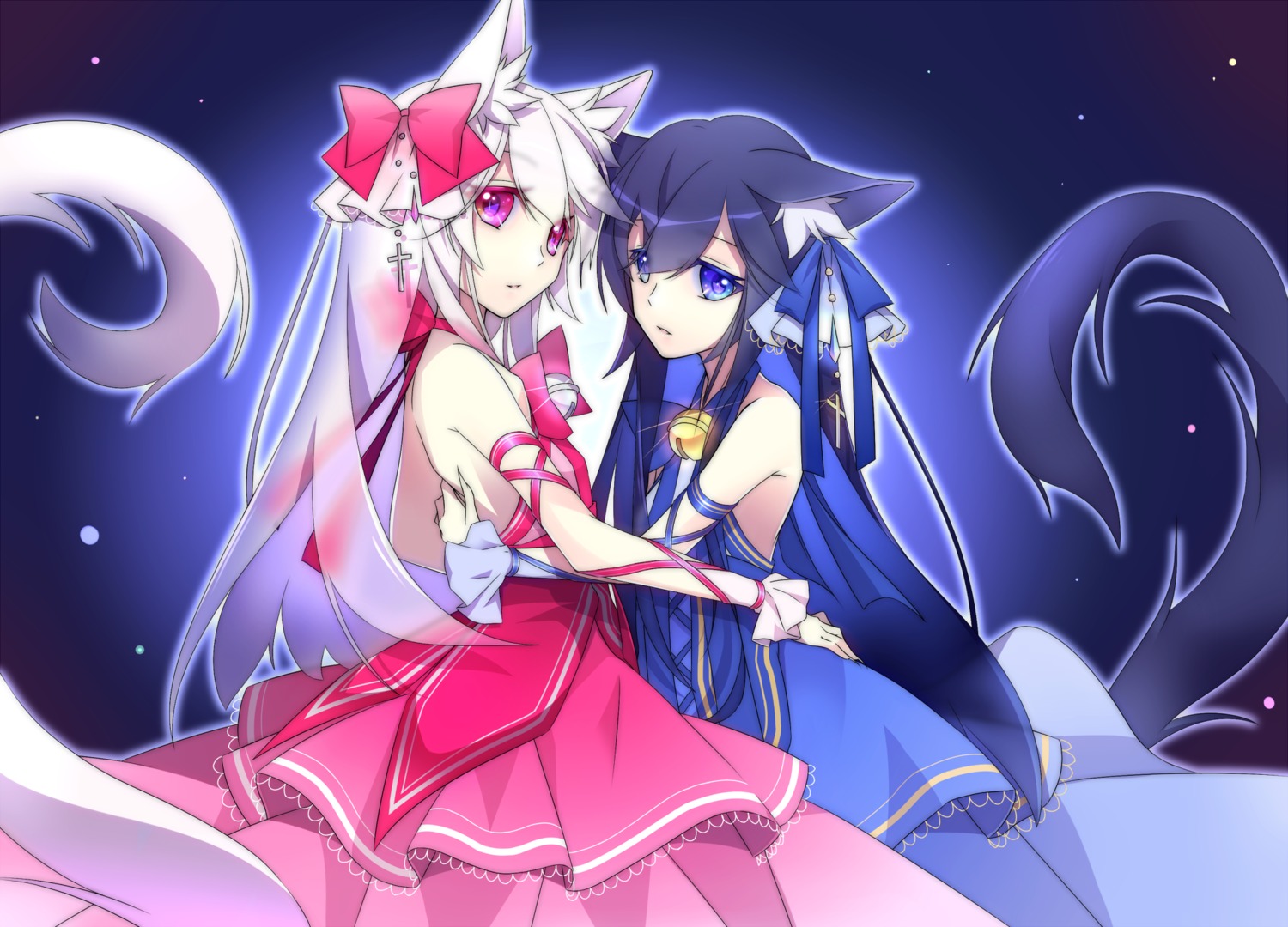 animal_ears dress kawasaki_toiro no_bra tail