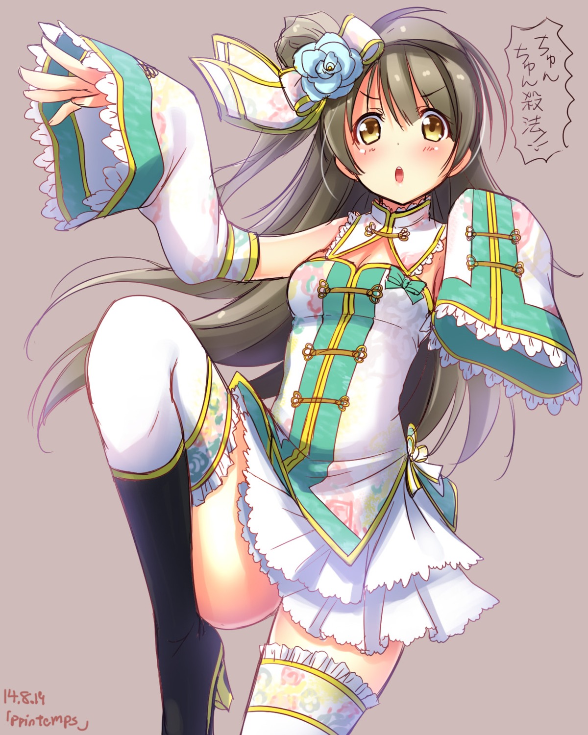 asian_clothes heels love_live! minami_kotori thighhighs yu-ta