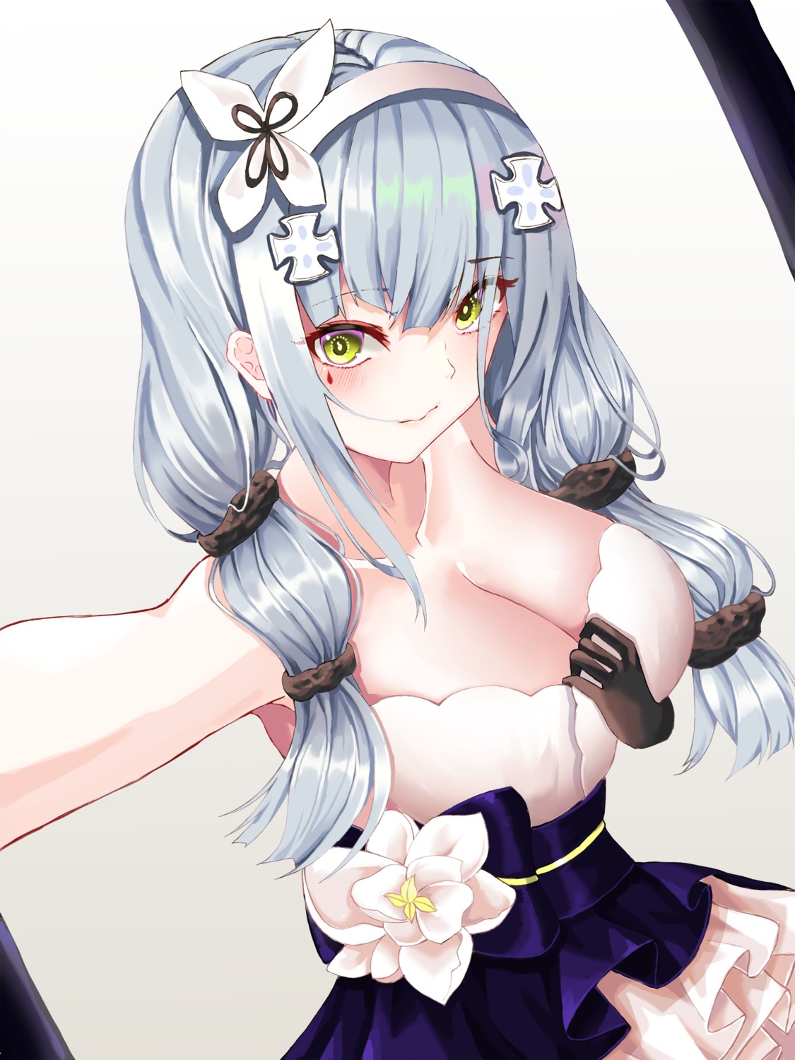 breast_hold cleavage cup6542 dress girls_frontline hk416_(girls_frontline)