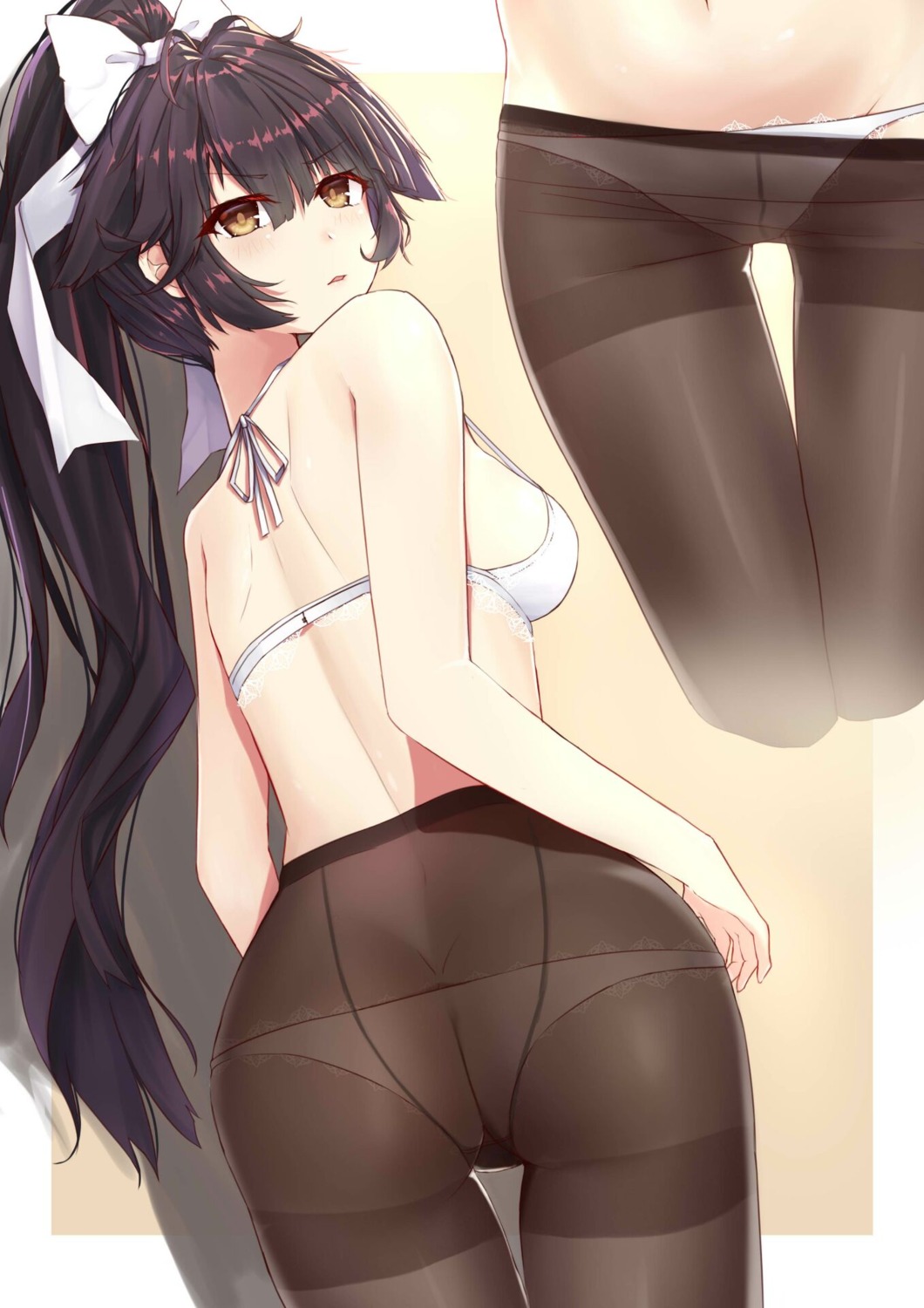 ass azur_lane bra fengyue_jiang pantsu pantyhose takao_(azur_lane)