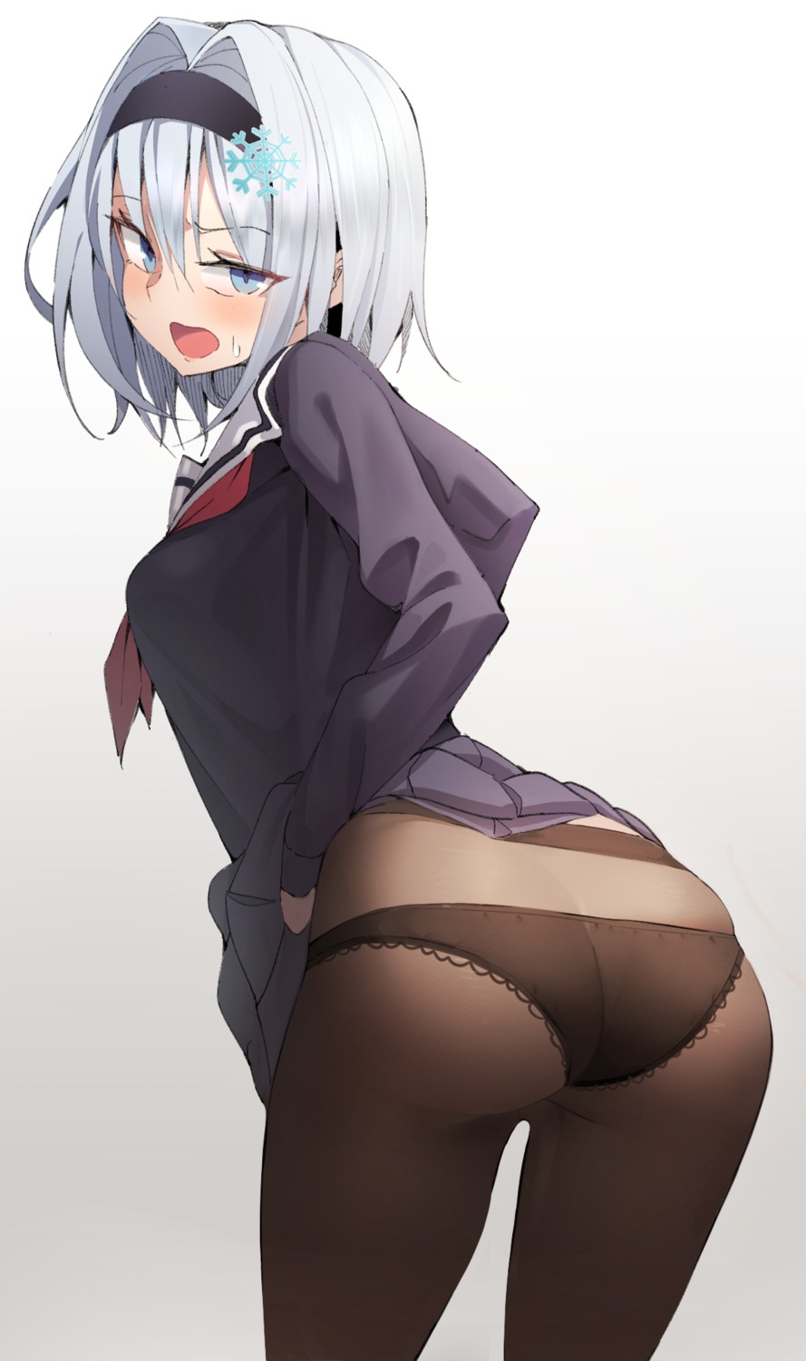 ass k_pring pantsu pantyhose ryuuou_no_oshigoto! seifuku skirt_lift sora_ginko