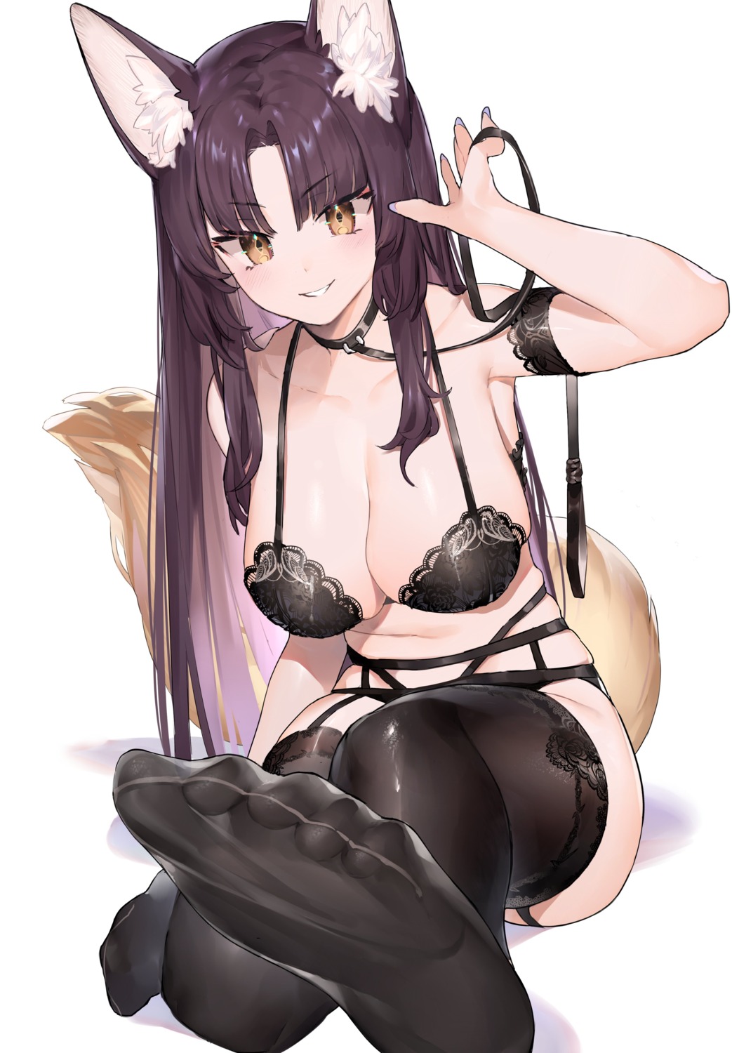 animal_ears bra feet lingerie neonbeat pantsu stockings tail thighhighs