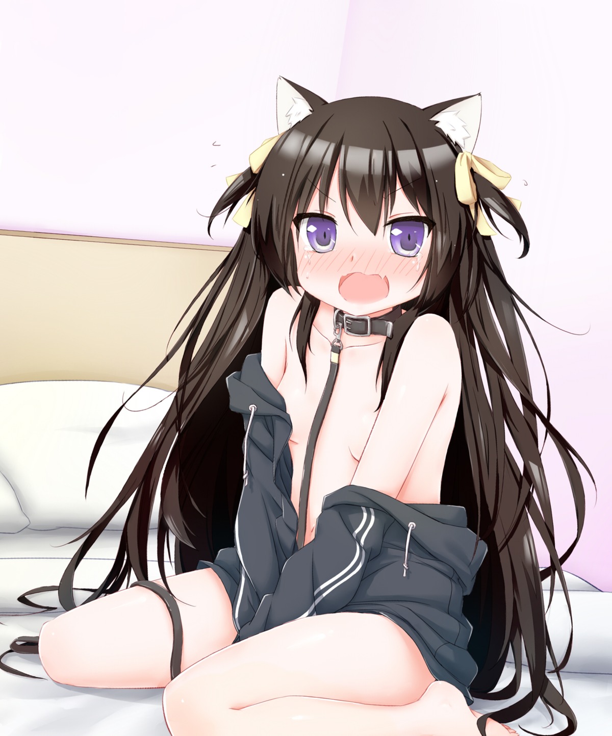 animal_ears bottomless loli nekomimi no_bra open_shirt plhsxf