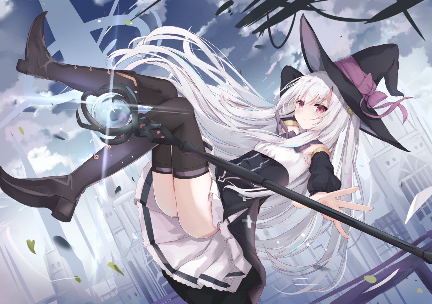 dress heels thighhighs touhourh weapon witch