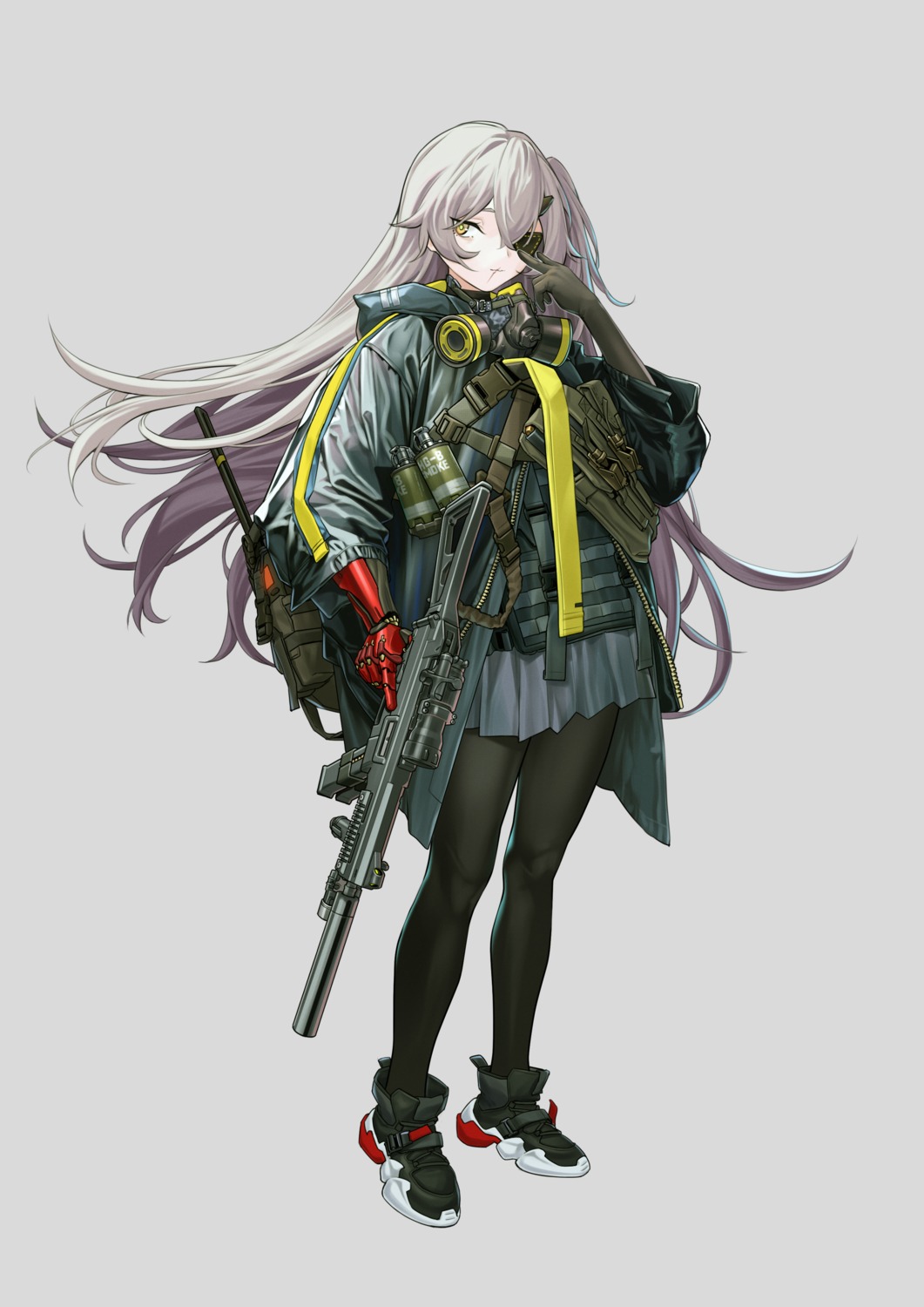 eyepatch girls_frontline gun pantyhose ump45_(girls_frontline) yitiao_er-hua