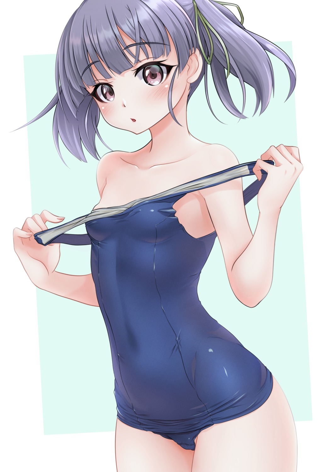 kantai_collection loli makura_(user_jpmm5733) ooshio_(kancolle) school_swimsuit swimsuits undressing