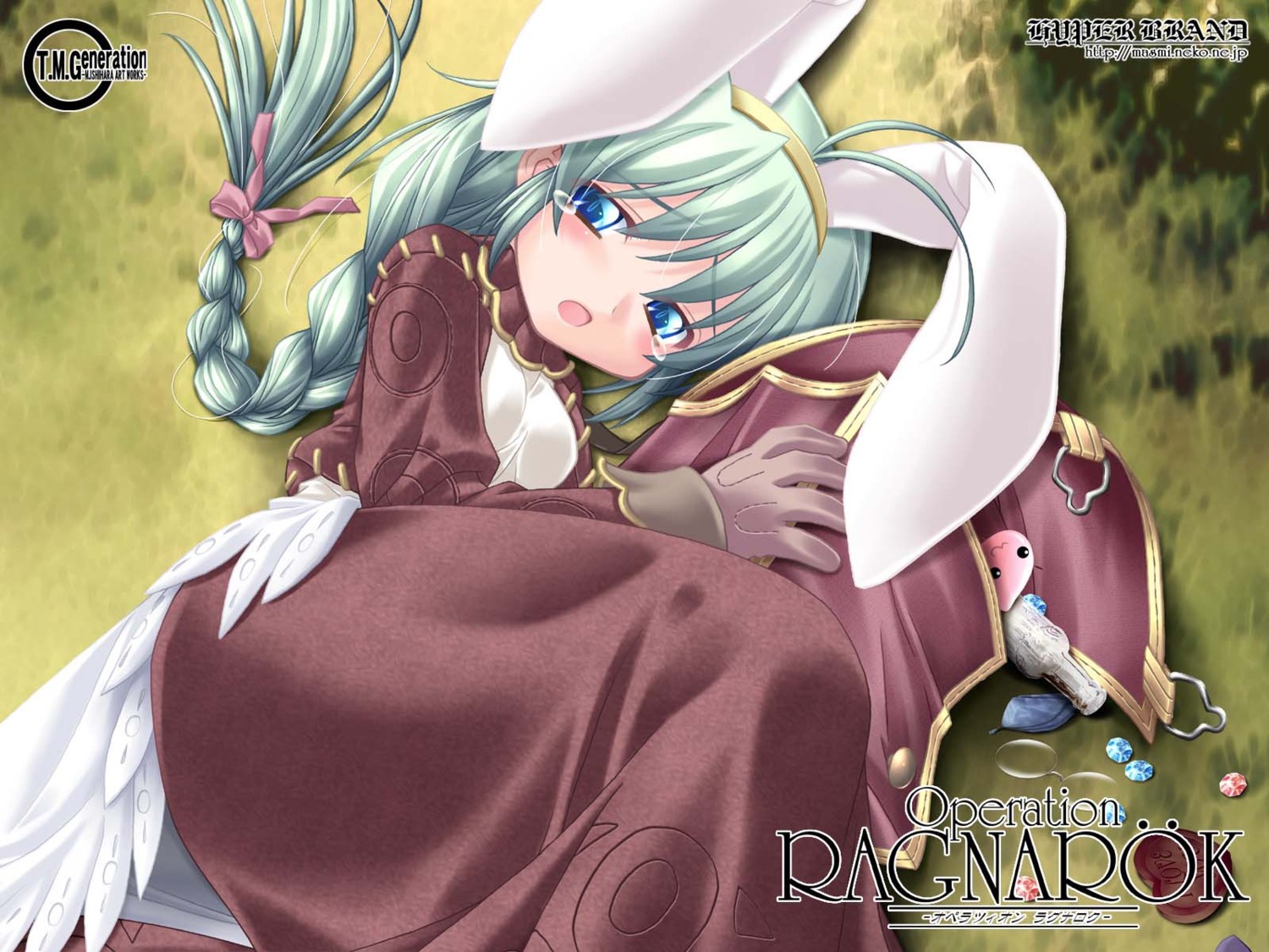 animal_ears bunny_ears dress ishihara_masumi jpeg_artifacts merchant ragnarok_online wallpaper