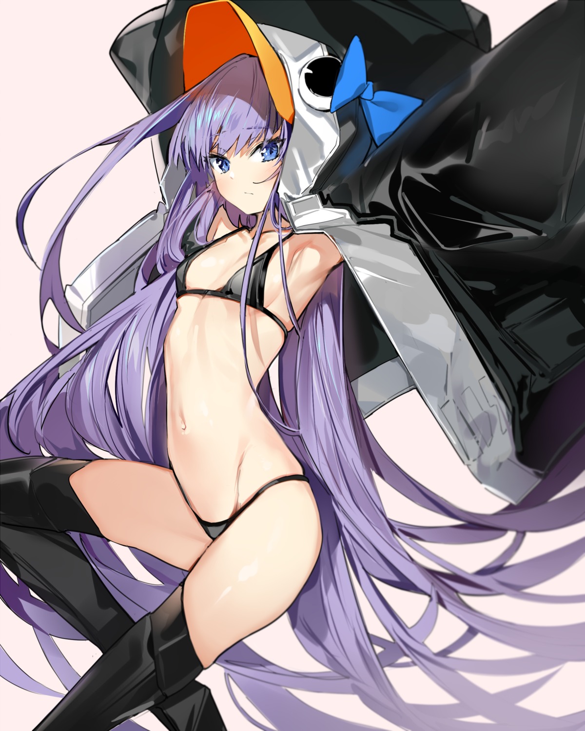 bikini fate/grand_order meltryllis open_shirt penguin silver_(chenwen) swimsuits thighhighs