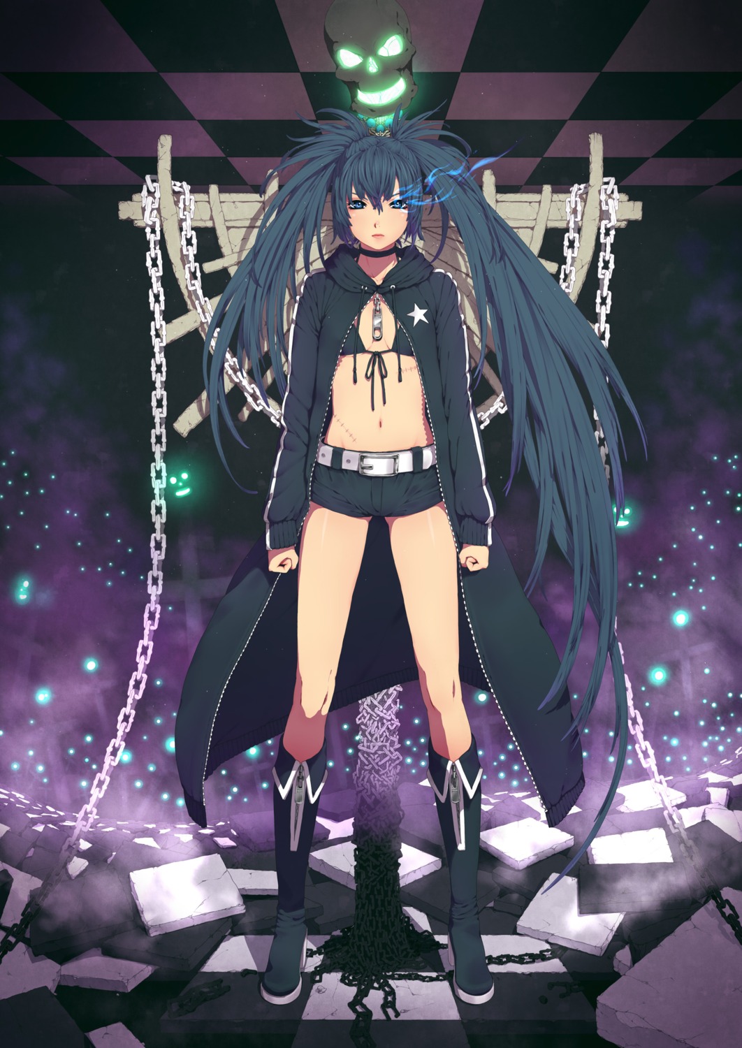 bikini_top black_rock_shooter black_rock_shooter_(character) nayu swimsuits vocaloid