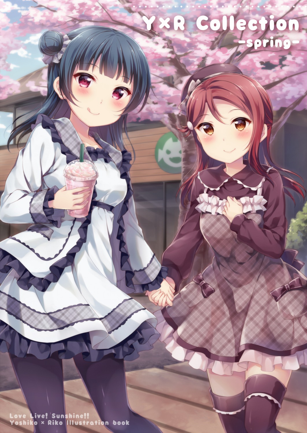 dress hazuki_(sutasuta) love_live!_sunshine!! pantyhose sakurauchi_riko thighhighs tsushima_yoshiko