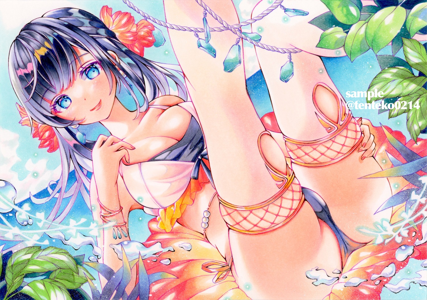 bikini swimsuits tentekomai thighhighs