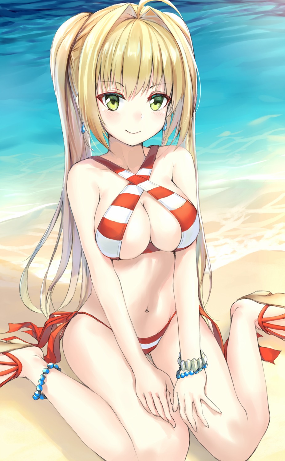 bikini cleavage fate/grand_order pdxen saber_extra swimsuits