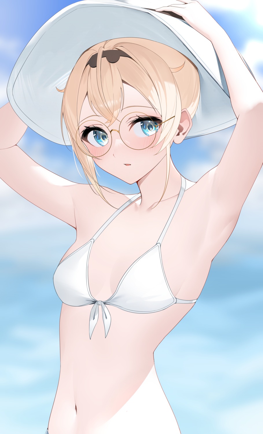 bikini_top hololive kazama_iroha megane ryuya swimsuits