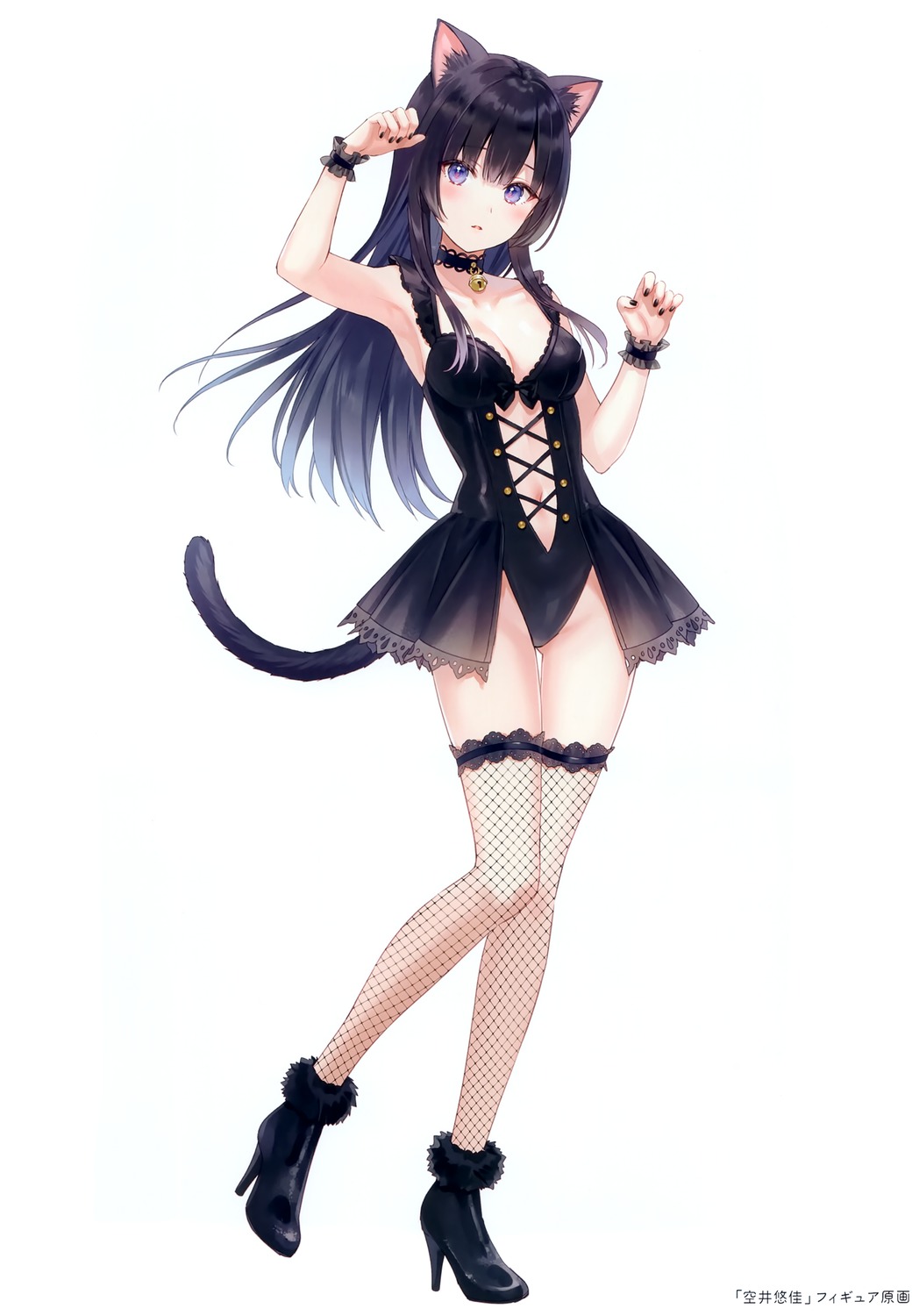 animal_ears fishnets fukahire_sanba heels nekomimi no_bra ruinon tail thighhighs