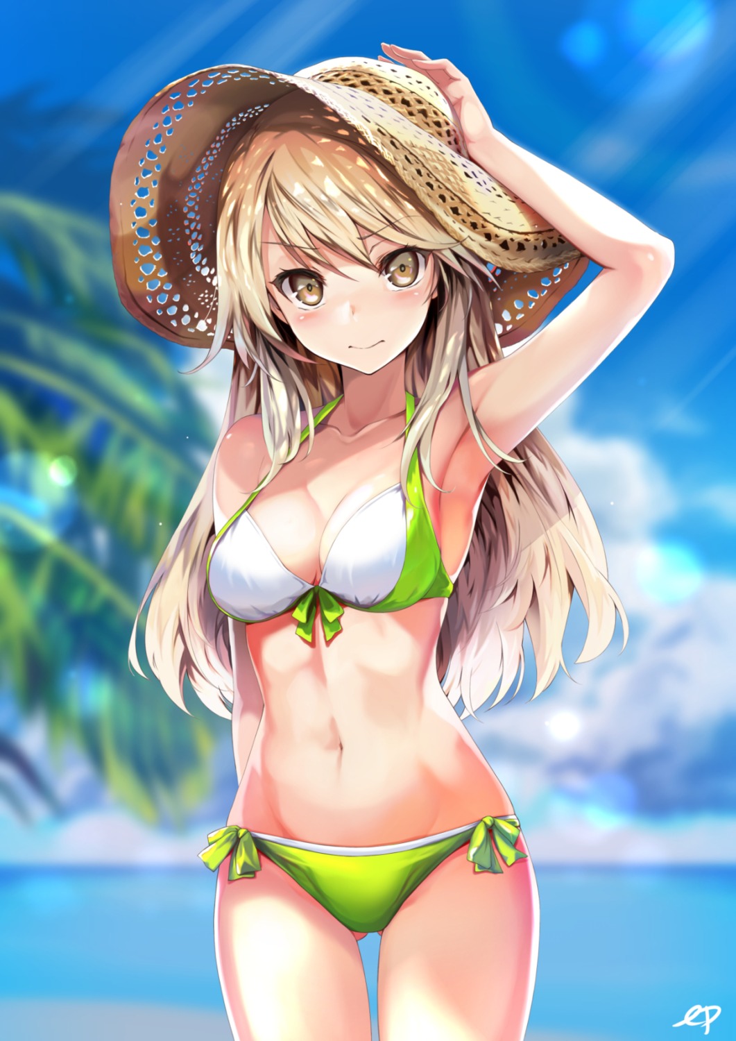 autographed bikini cleavage ep_(emio_parn) swimsuits