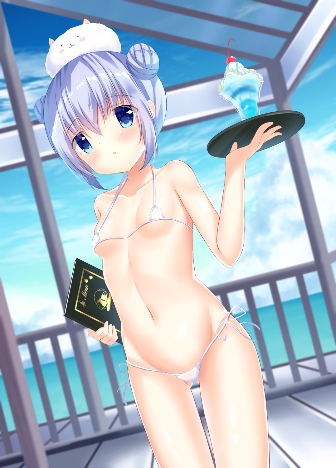 bikini gochuumon_wa_usagi_desu_ka? kafuu_chino loli pizzzica swimsuits tippy_(gochiusa) waitress