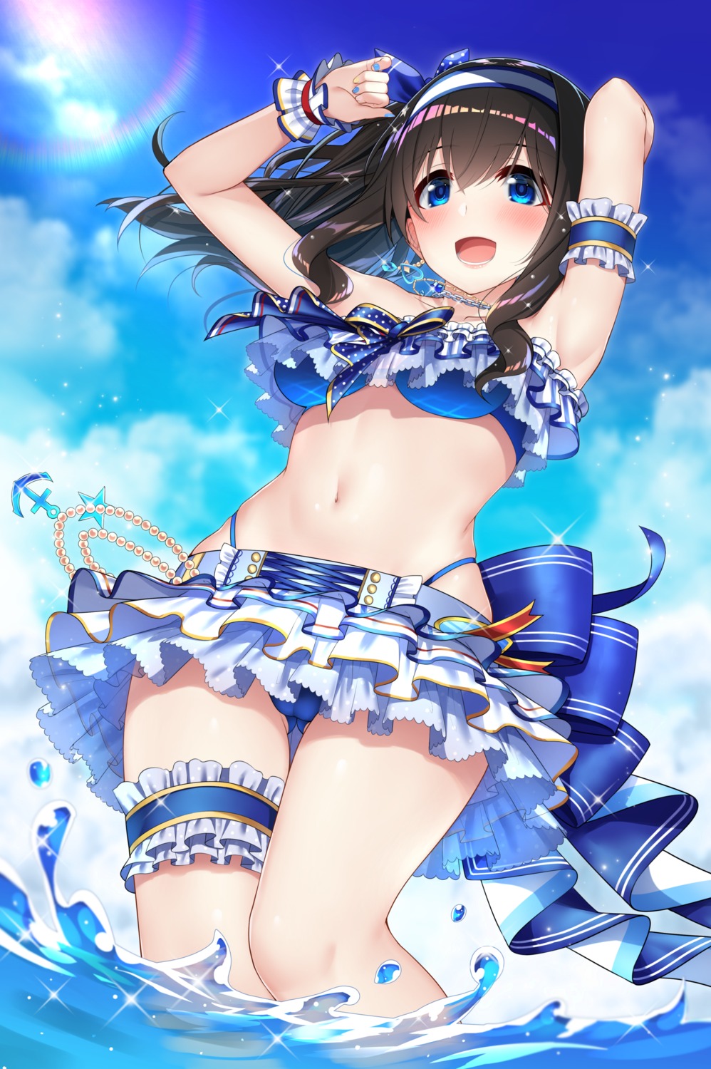 bikini cameltoe garter go-1 sagisawa_fumika swimsuits the_idolm@ster the_idolm@ster_cinderella_girls wet