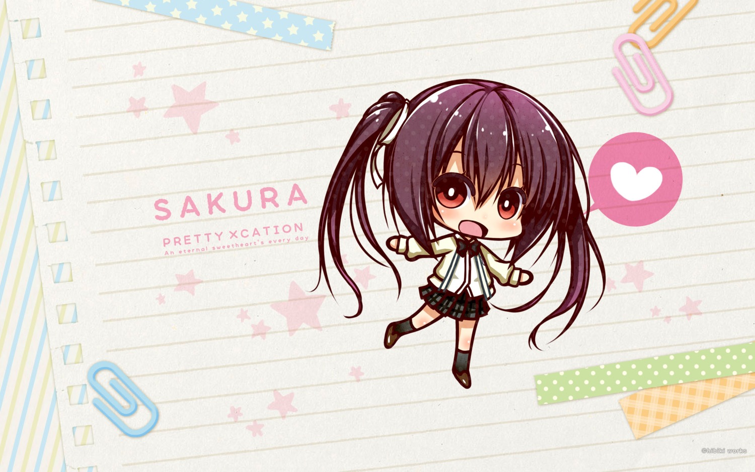 asagiri_sakura chibi hibiki_works open_shirt oryou pretty_x_cation seifuku wallpaper