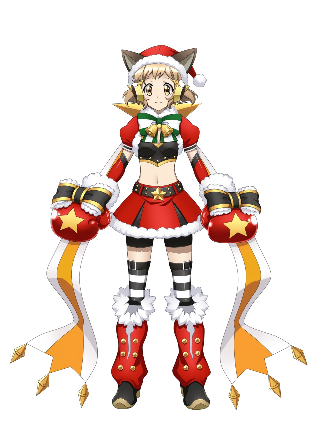 animal_ears bike_shorts christmas kaneko_akifumi senki_zesshou_symphogear thighhighs