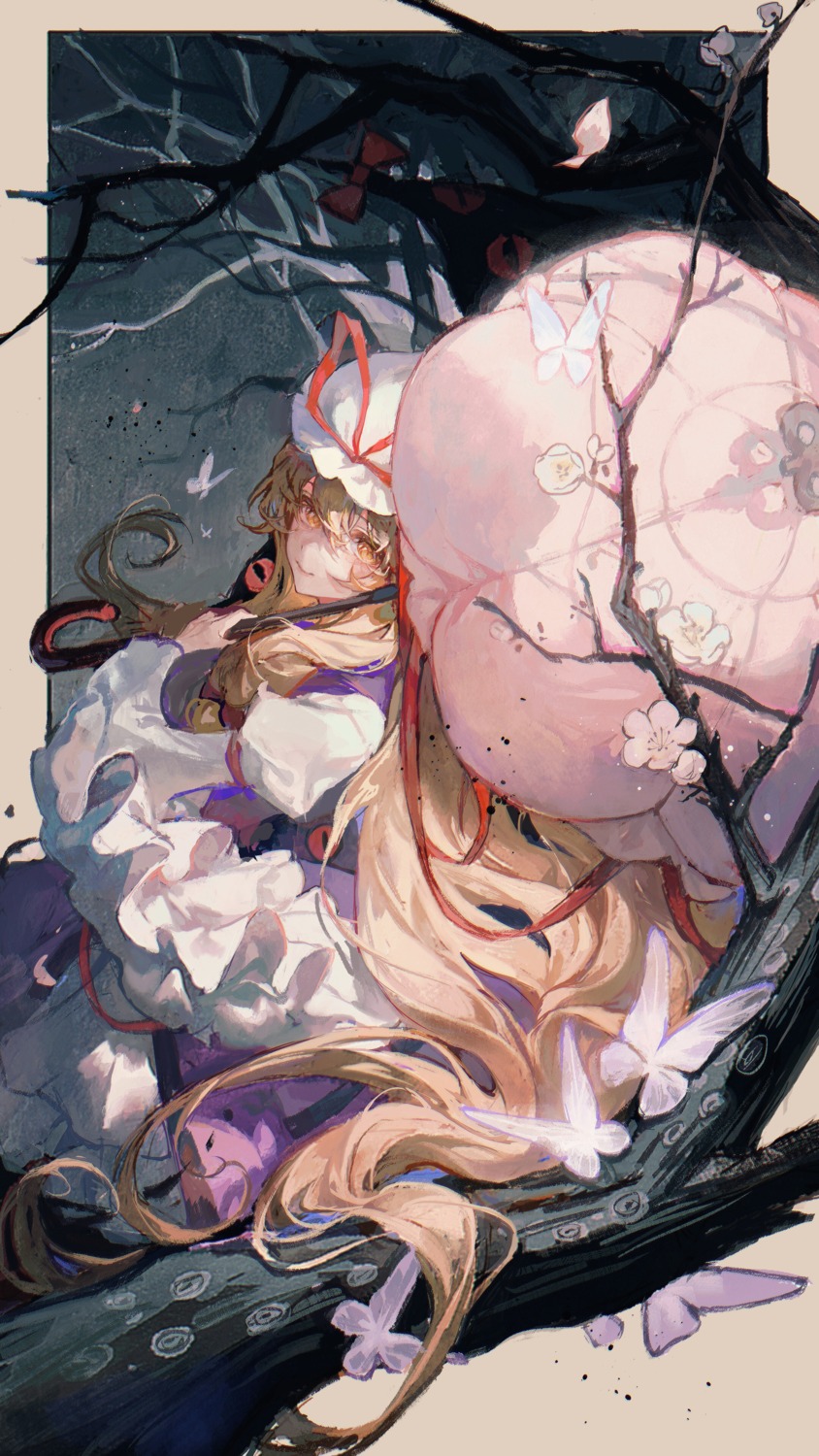 dress matcha touhou umbrella yakumo_yukari