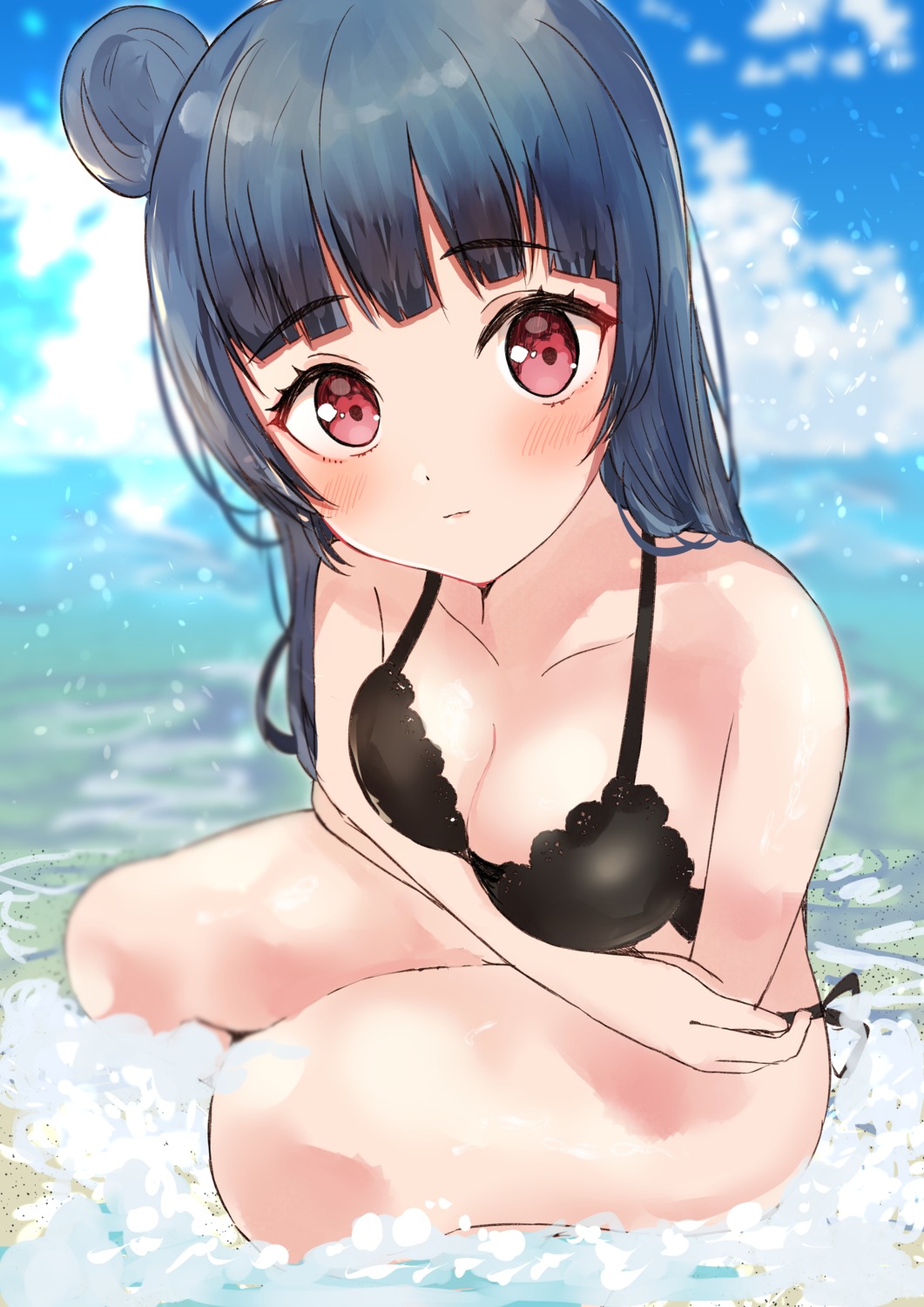 bikini breast_hold love_live!_sunshine!! sunya_(honorin-yuunibo) swimsuits tsushima_yoshiko wet