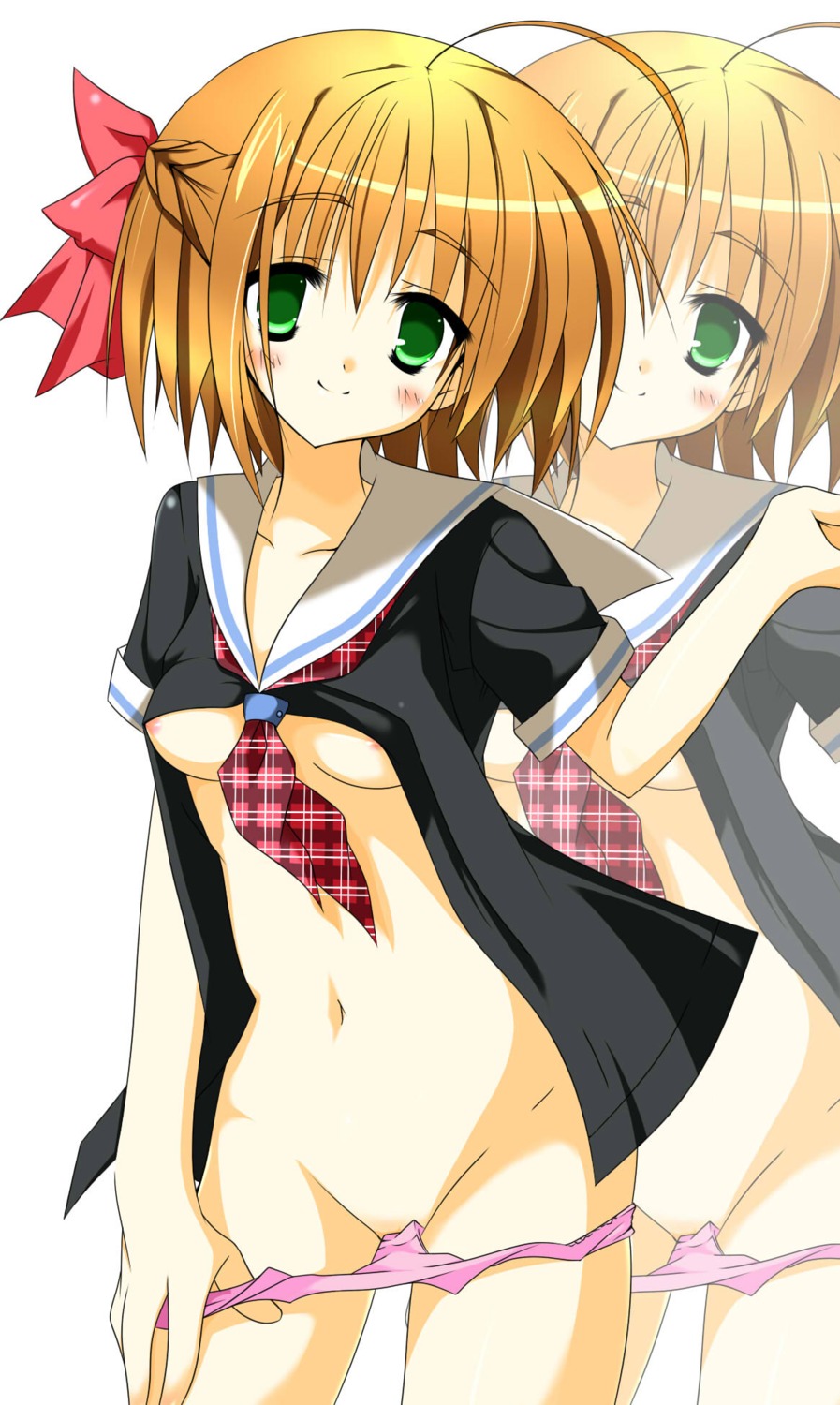 kobuichi nipple_slip no_bra open_shirt pantsu photoshop undressing