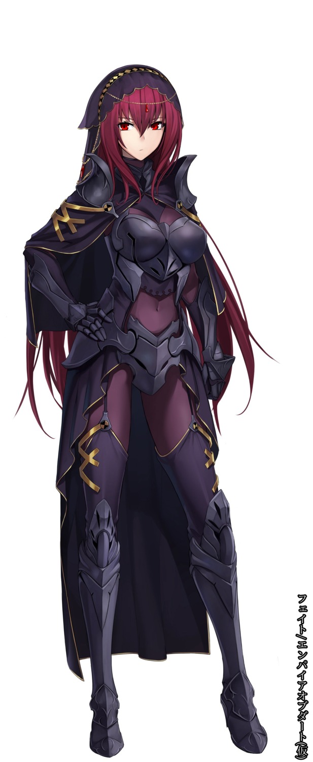 armor bodysuit fate/empire_of_dirt fate/grand_order heels scathach_(fate/grand_order) shijiu_(adamhutt) stockings thighhighs
