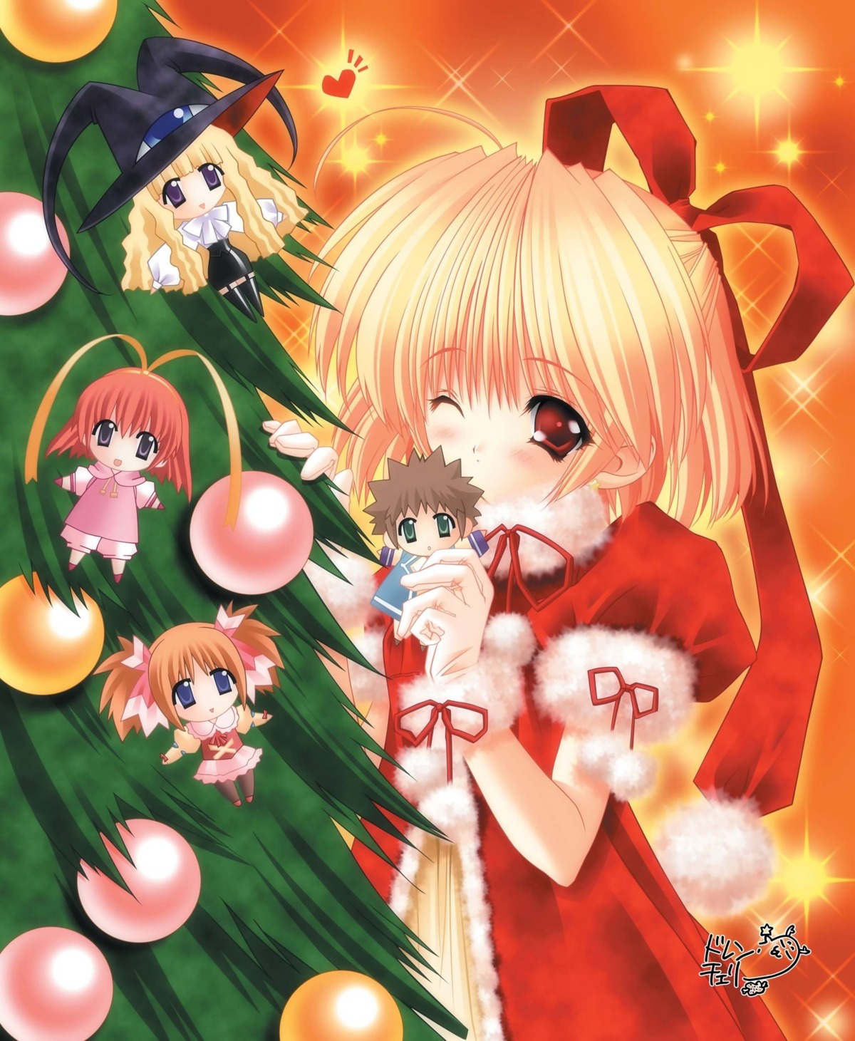 amamiya_polan chibi christmas lilith moldavite stella_arista witch yami_to_boushi_to_hon_no_tabibito