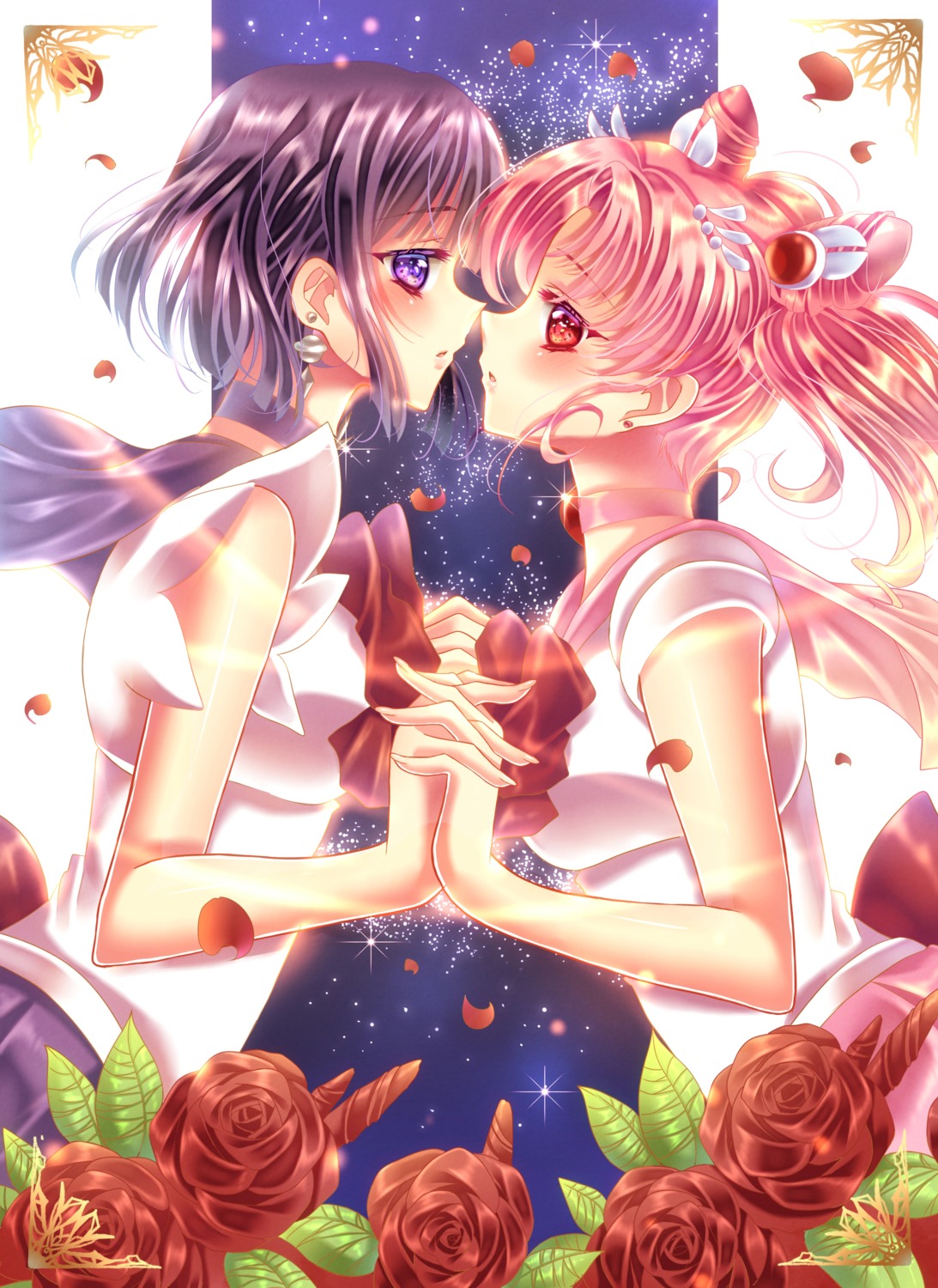 chibiusa sailor_moon symmetrical_docking tomoe_hotaru touki_matsuri yuri