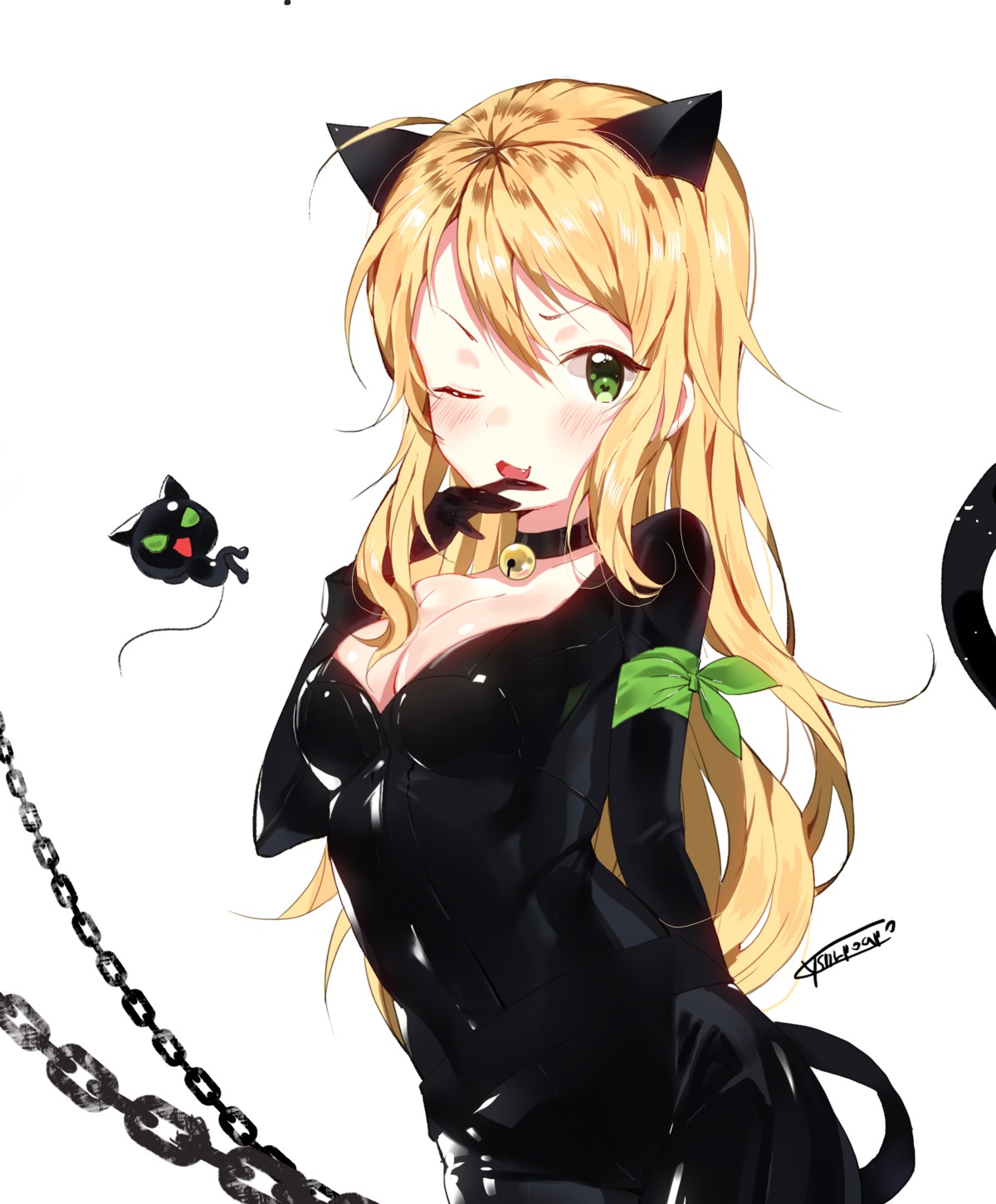 dr poapo miraculous ladybug the idolm@ster hoshii miki animal ears  autographed bodysuit cleavage crossover neko nekomimi no bra tail | #344994  | yande.re