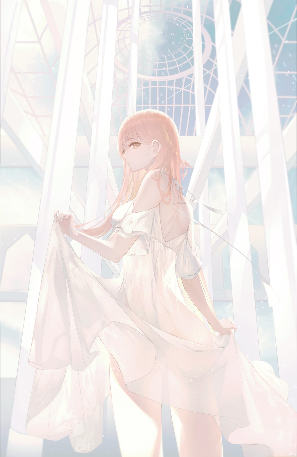 ass dress neiless_neiro no_bra nopan see_through skirt_lift wedding_dress