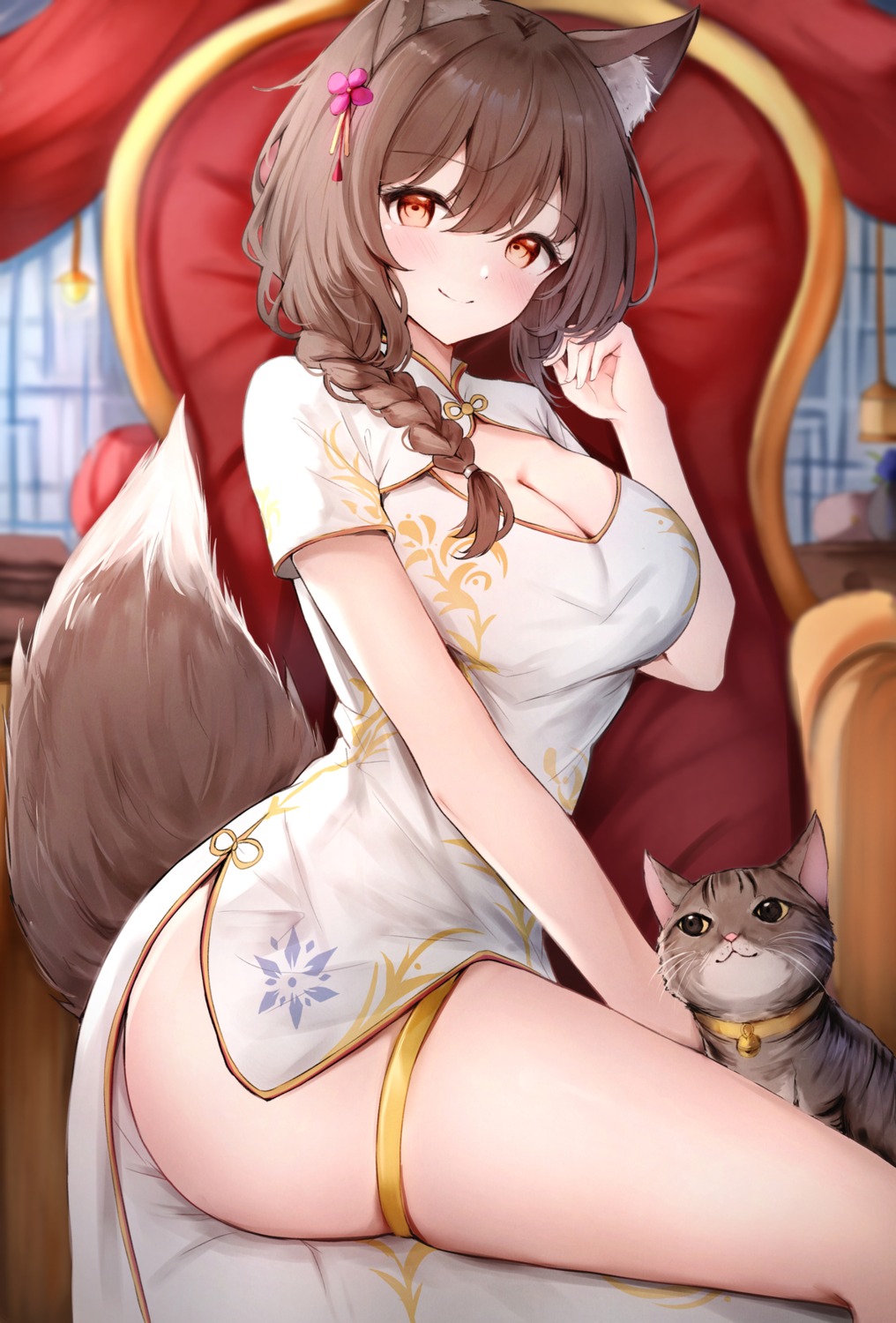 animal_ears chinadress garter littlehobby neko tail