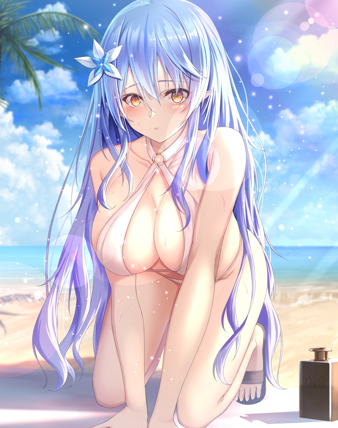 bikini elf hololive pointy_ears riuji swimsuits yukihana_lamy