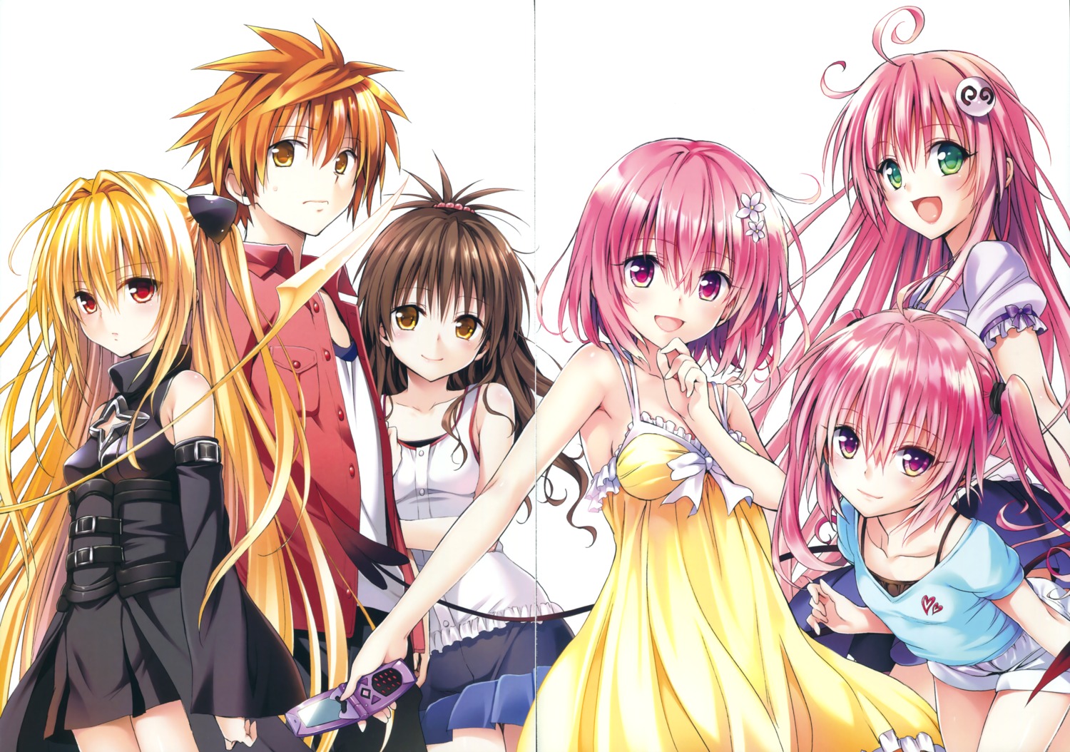 crease dress golden_darkness lala_satalin_deviluke momo_velia_deviluke nana_asta_deviluke peke tail to_love_ru to_love_ru_darkness yabuki_kentarou yuuki_mikan yuuki_rito