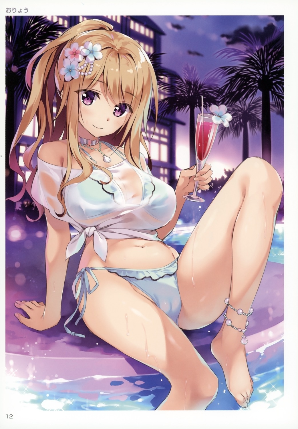 bikini cameltoe feet oryou see_through swimsuits toranoana wet wet_clothes