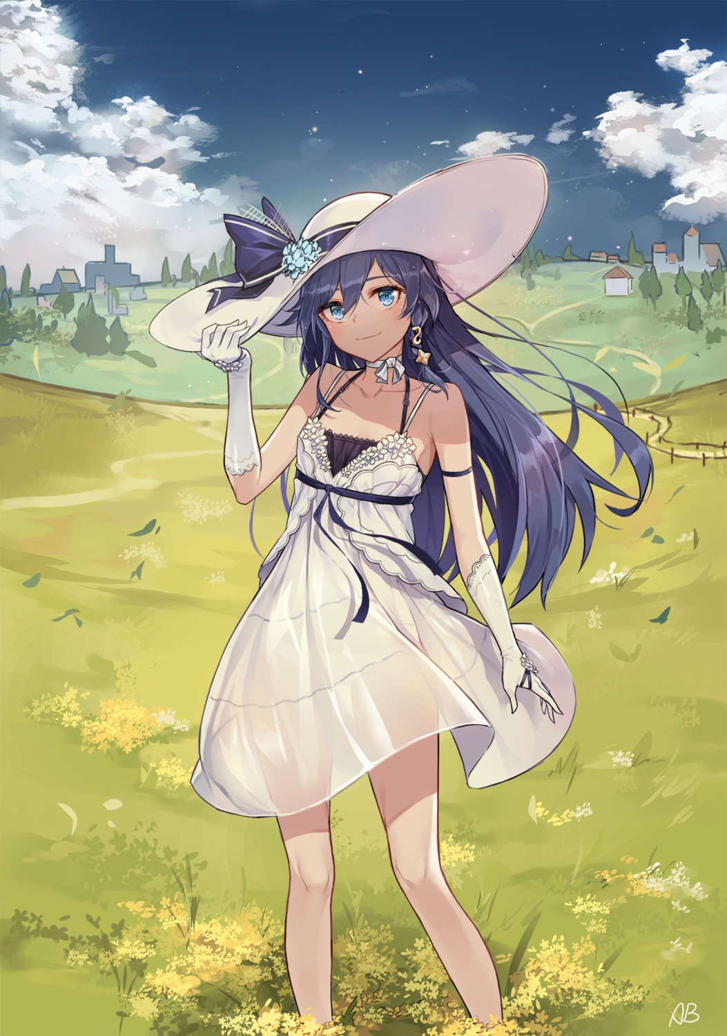 aliceblue benghuai_xueyuan dress fu_hua nopan see_through summer_dress