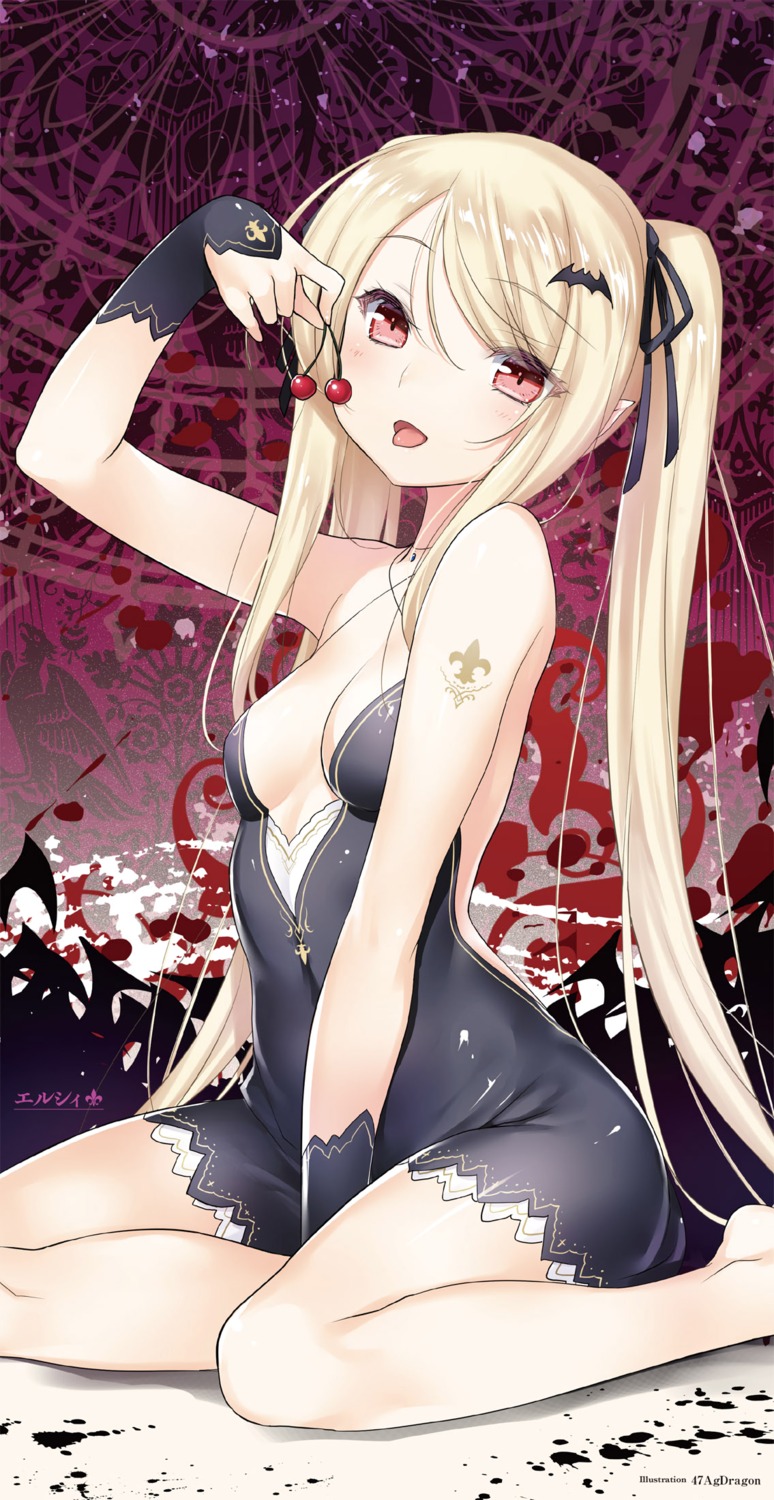 47agdragon digital_version dress no_bra tattoo tensei_kyuuketsuki-san_wa_ohirune_ga_shitai