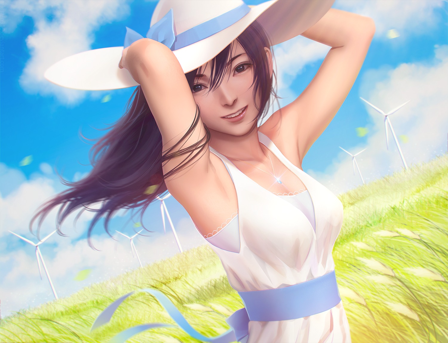 cleavage dress miura_naoko summer_dress