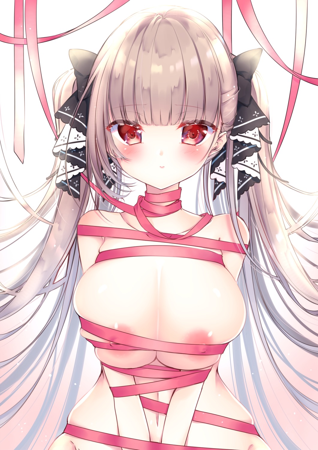 areola azur_lane bondage formidable_(azur_lane) naked_ribbon nipple_slip tokitou_setsuna