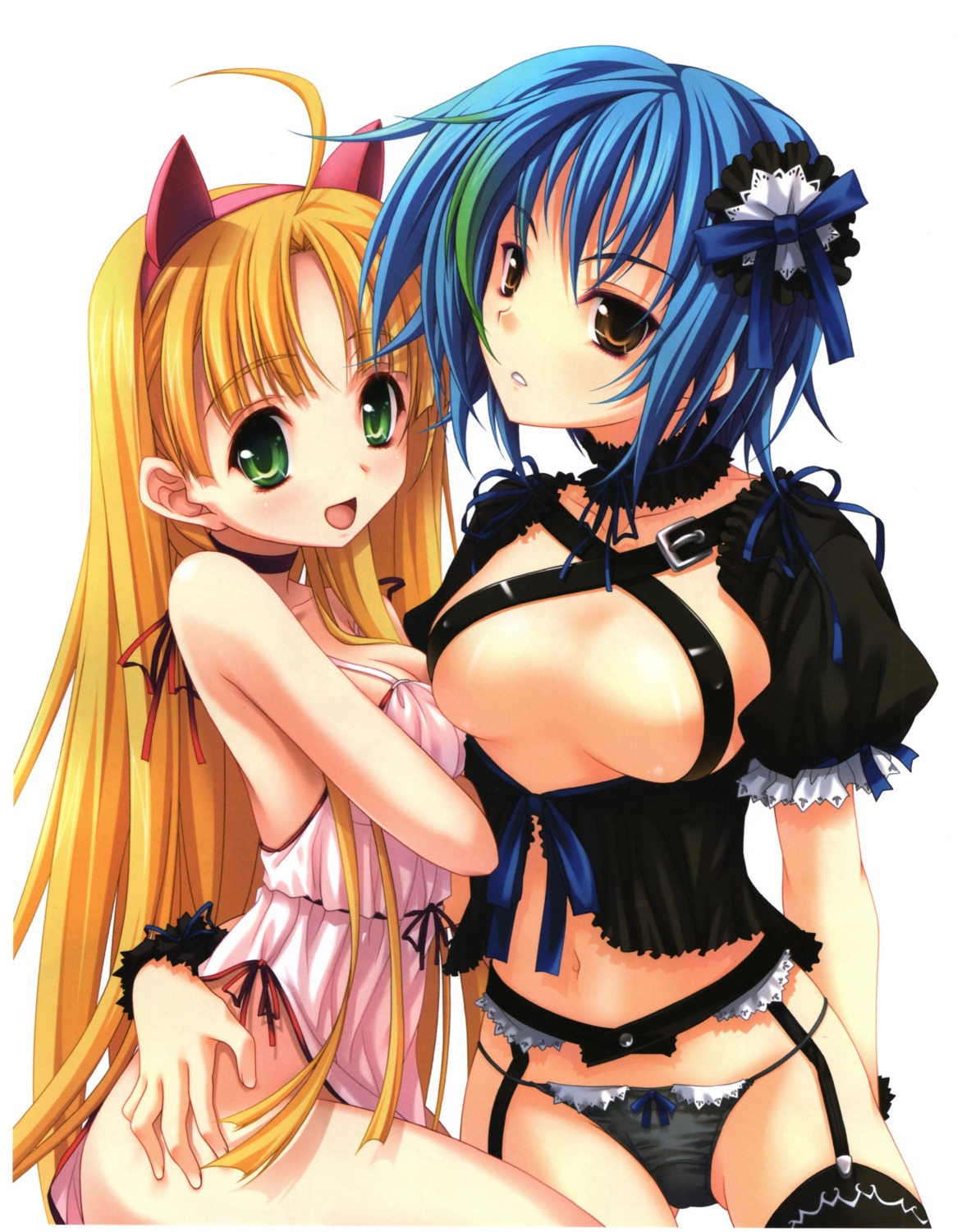 animal_ears asia_argento cleavage garter_belt highschool_dxd lingerie miyama-zero nekomimi nopan pantsu stockings thighhighs xenovia_quarta