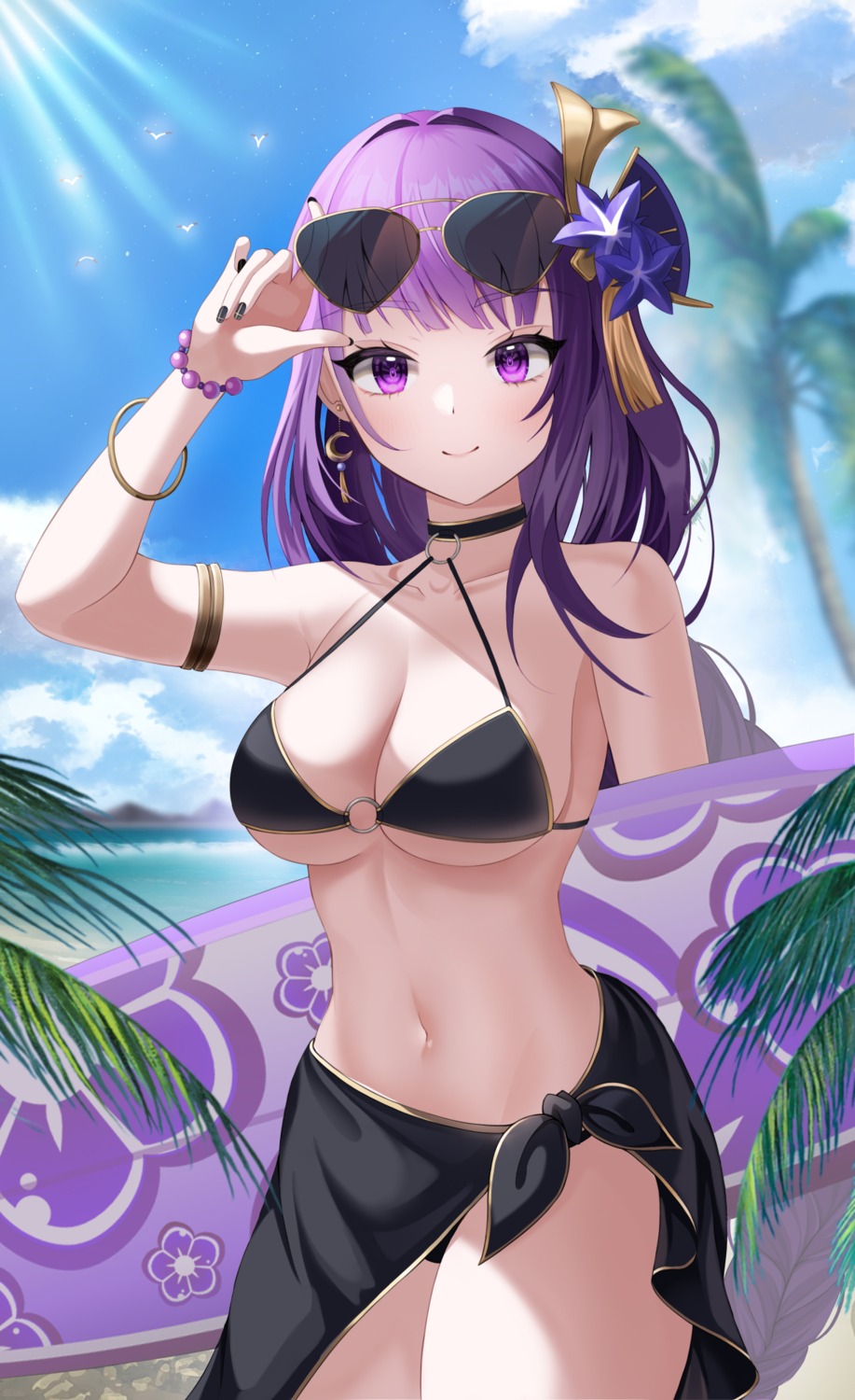 bikini genshin_impact megane nersiyan raiden_shogun swimsuits