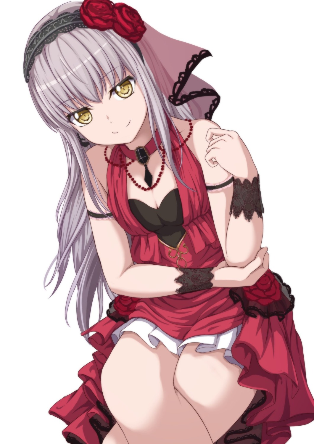 bang_dream! cleavage dress minato_yukina narafume