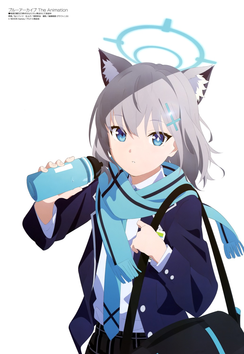 animal_ears blue_archive halo neko_pantsu nekomimi seifuku sunaookami_shiroko