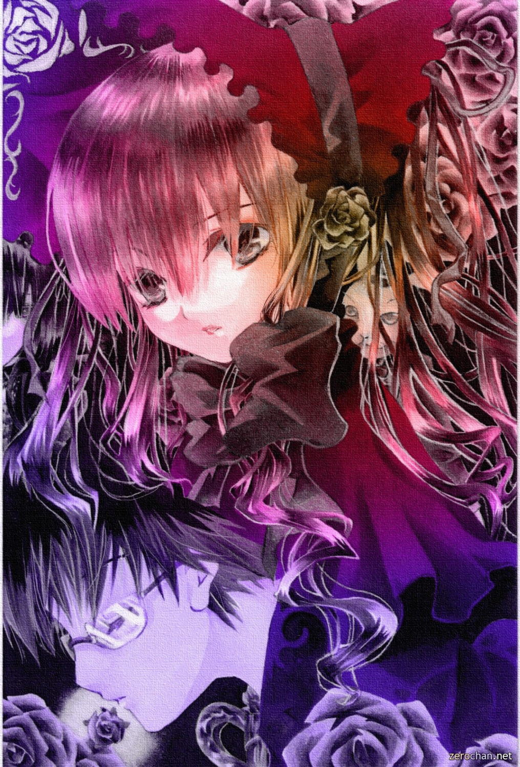 megane paper_texture rozen_maiden sakurada_jun shinku