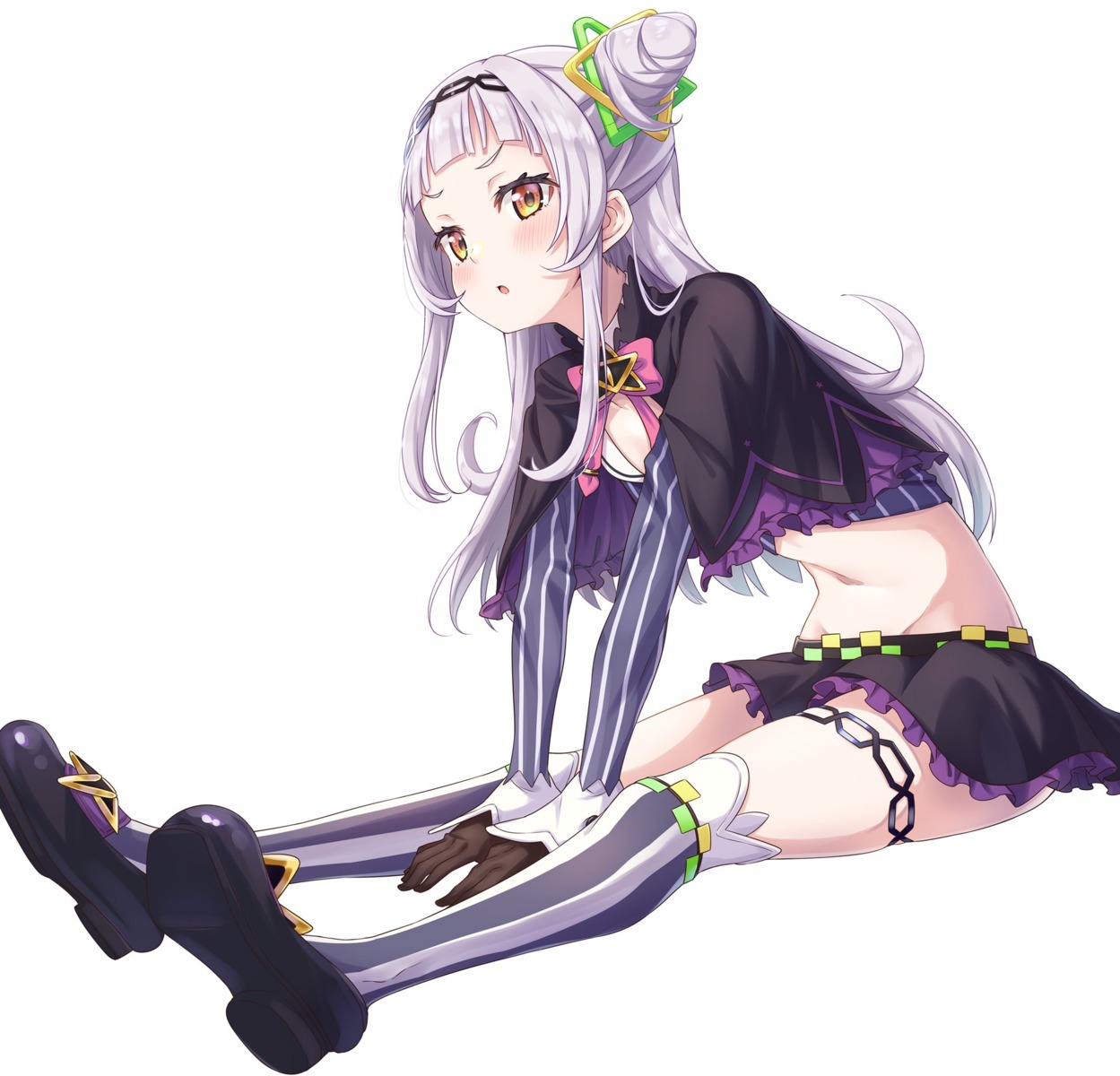 dress garter hololive murasaki_shion rariemonn thighhighs