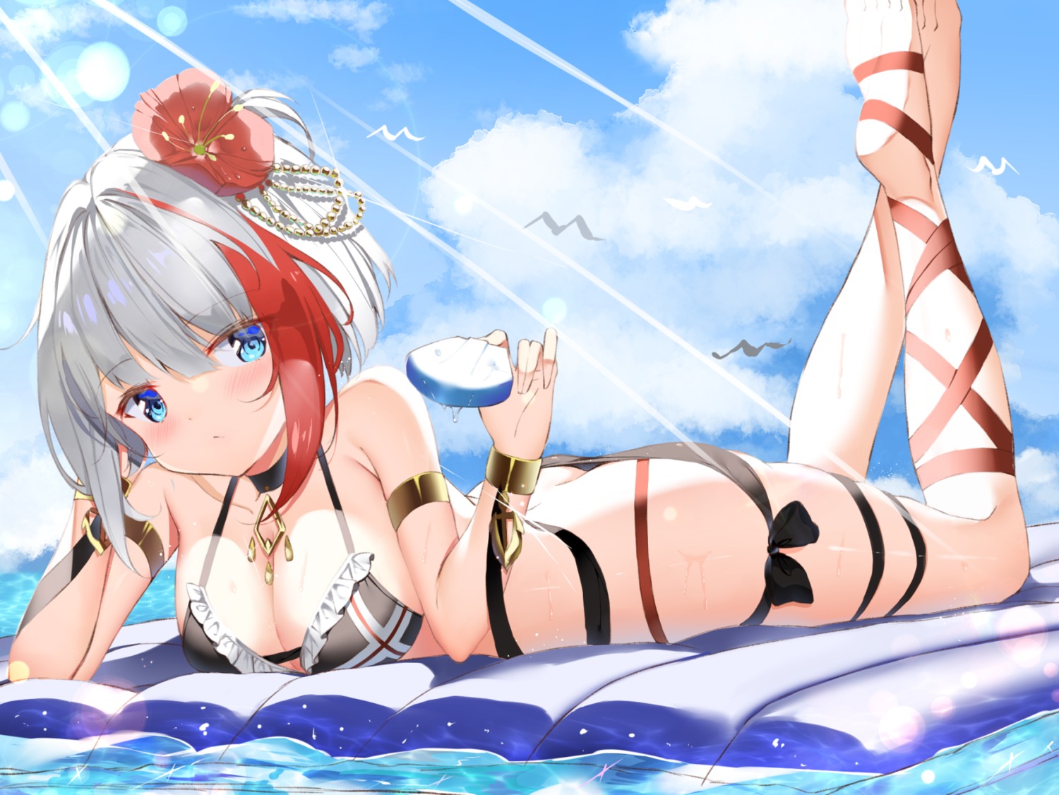 admiral_graf_spee_(azur_lane) azur_lane bikini cleavage g_uhrabbit garter swimsuits