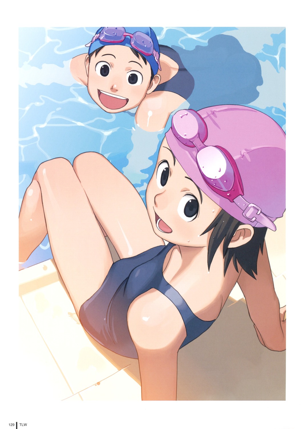 school_swimsuit swimsuits takamichi