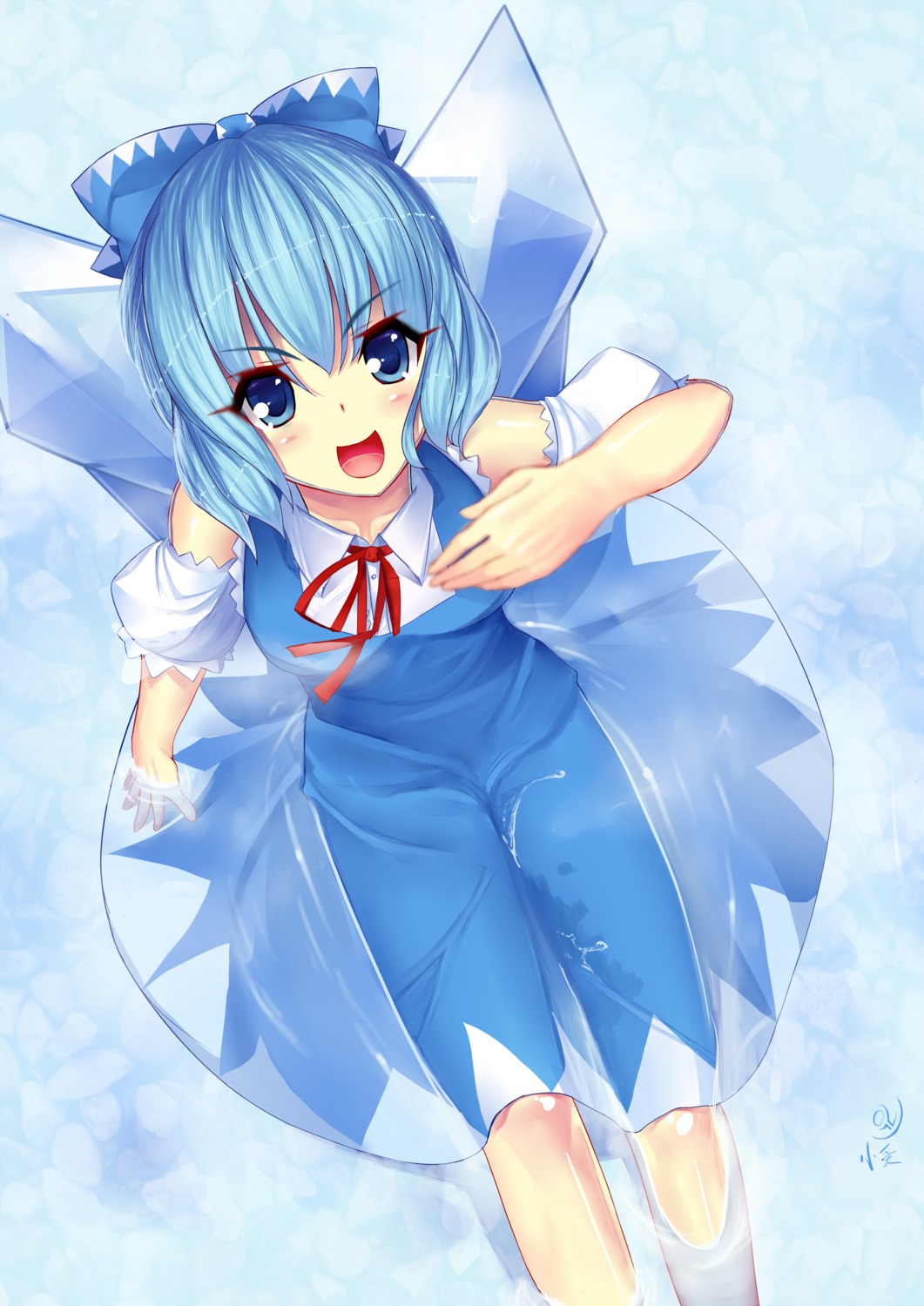 cirno touhou wet_clothes xiaoai