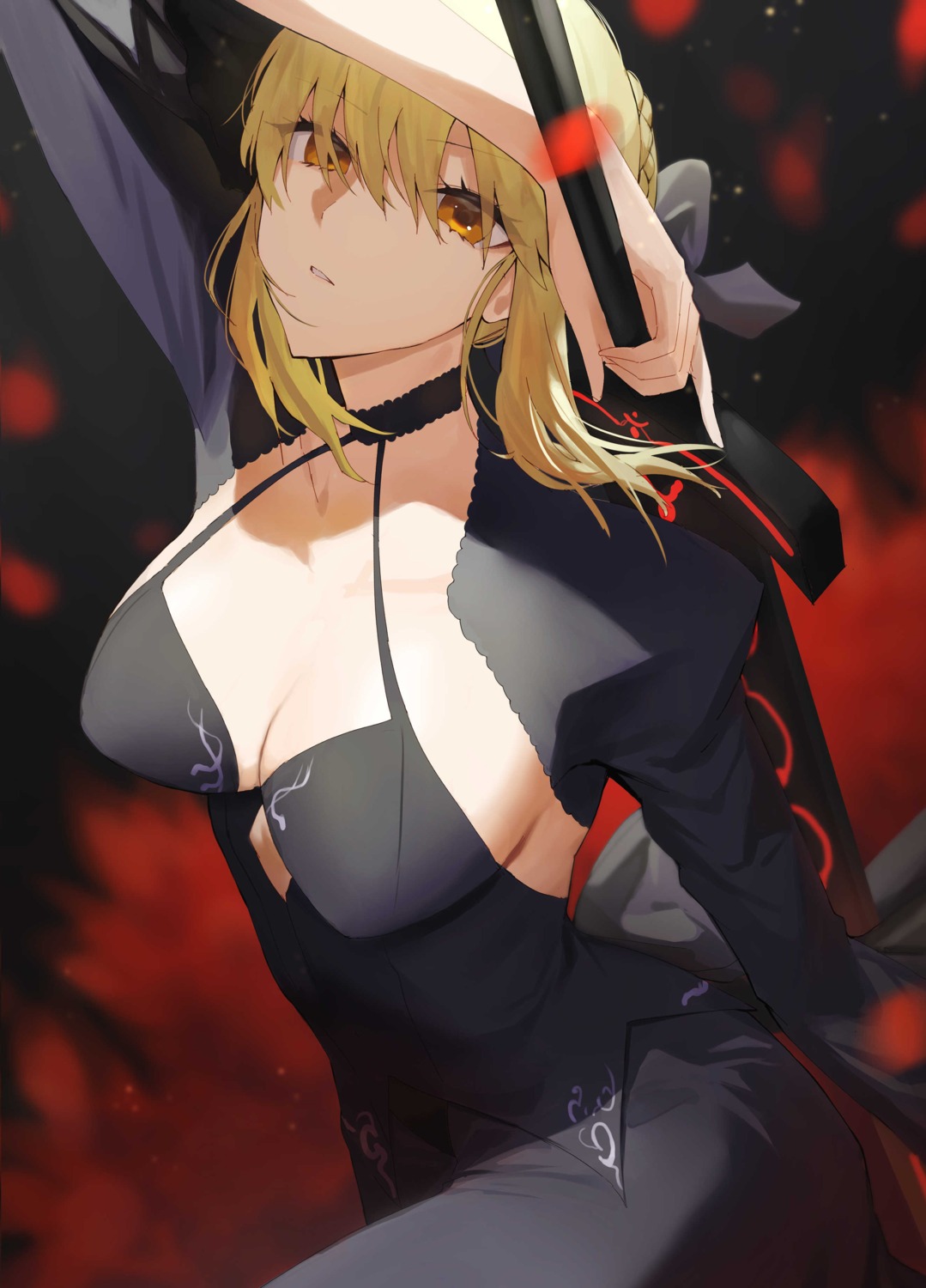 dress fate/stay_night no_bra rororo saber saber_alter