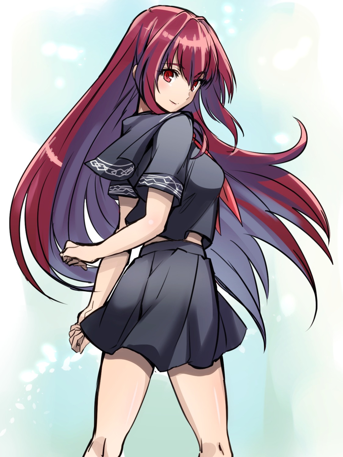 shimo (s kaminaka) fate/grand order scathach (fate/grand order) seifuku ...